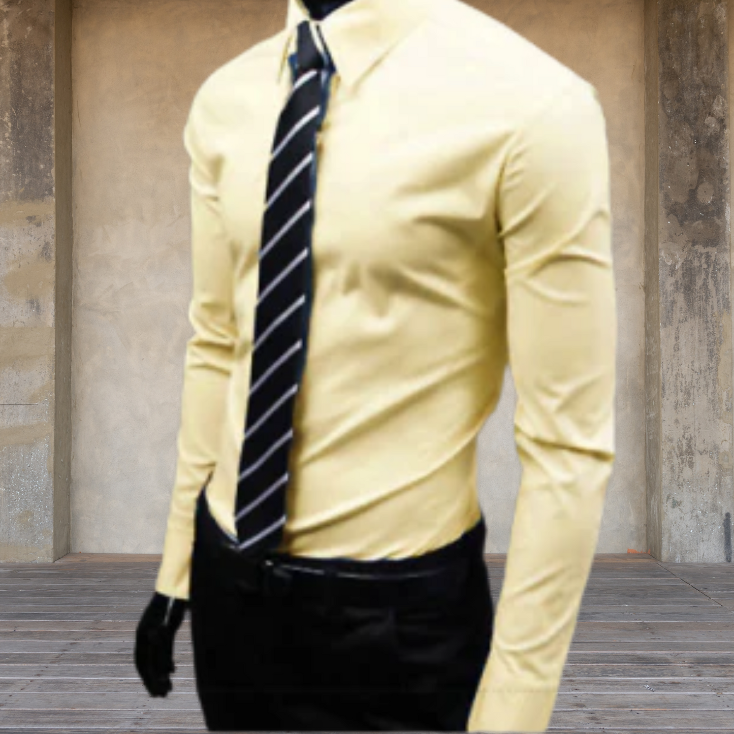 Sustainable Long Sleeve Men's Shirt in Soft Fabric for Comfortable Fit | Yellow