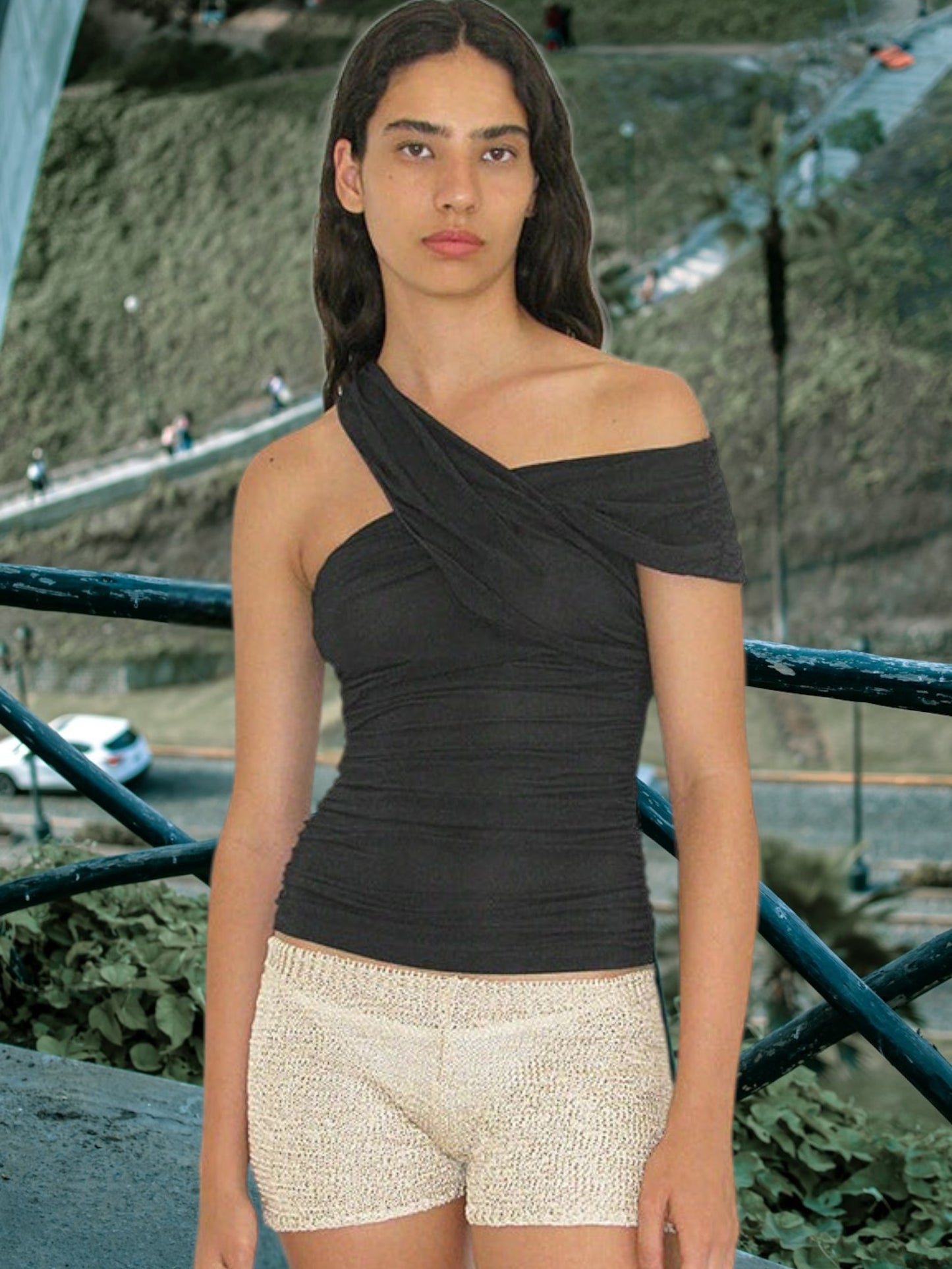 Syrelle | Stylish Women's Wrap Top with Innovative Gathering Effect and Comfortable Fit | Black