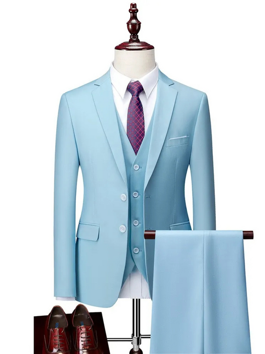 Tailored Fit Suit for Men | 3-Piece Design | LightBlue