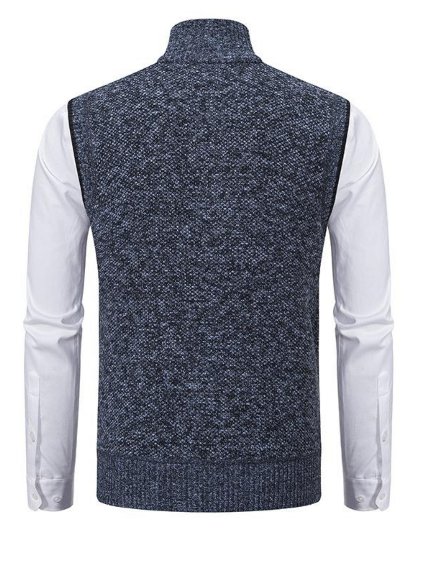 Textured Pattern Vest for Men | Slim Fit | Blue 1