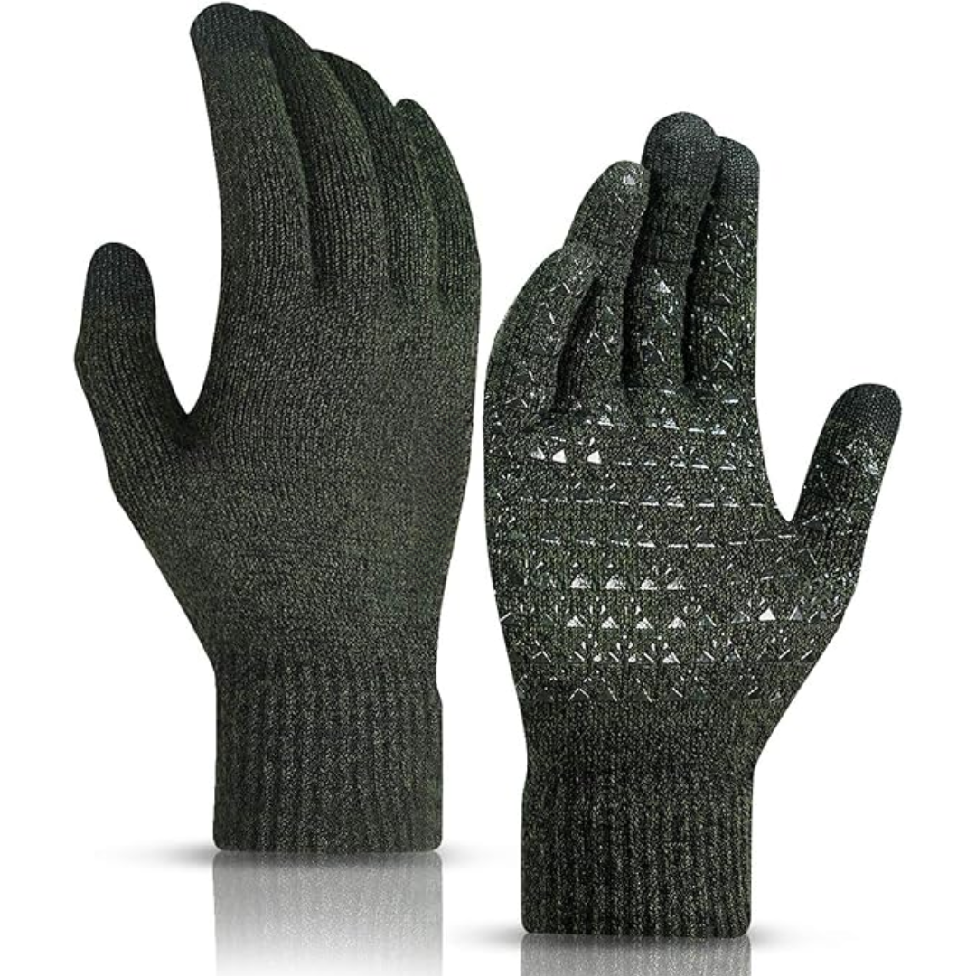 Thermal Gloves for Men & Women | Touchscreen Compatible | Army Green
