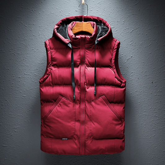 Thermal Vest for Men | Insulated, Lightweight | Hip Length | Red