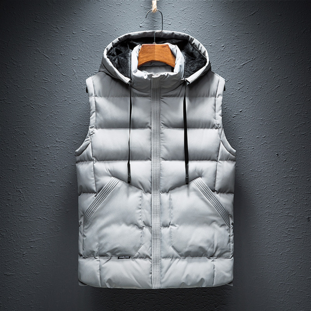 Thermal Vest for Men | Insulated, Lightweight | Hip Length | gray