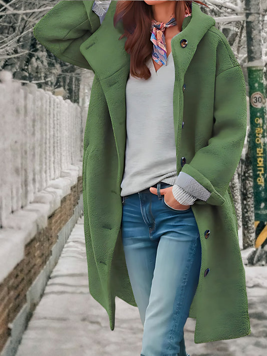 Thick winter coat | Button Up | Green