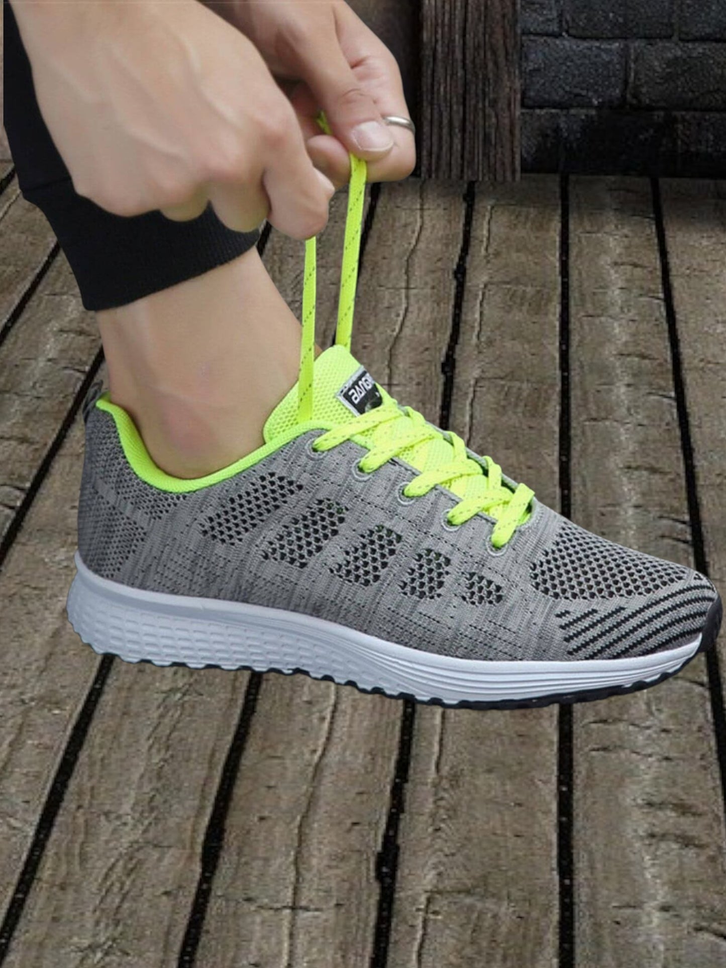 Thora | Women's Orthopedic Sneakers with Shock-Absorbing Sole for Comfort and Stability | Gray - Green