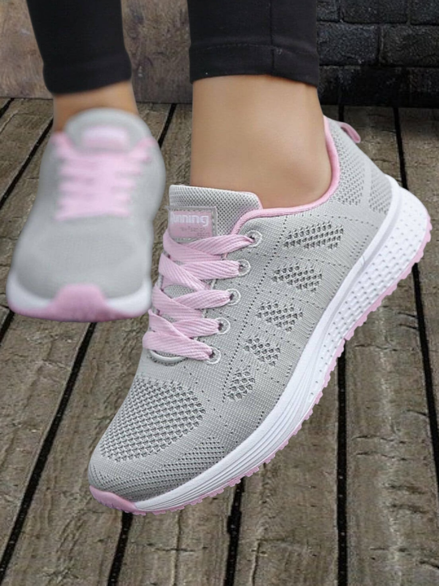 Thora | Women's Orthopedic Sneakers with Shock-Absorbing Sole for Comfort and Stability | Gray - Pink