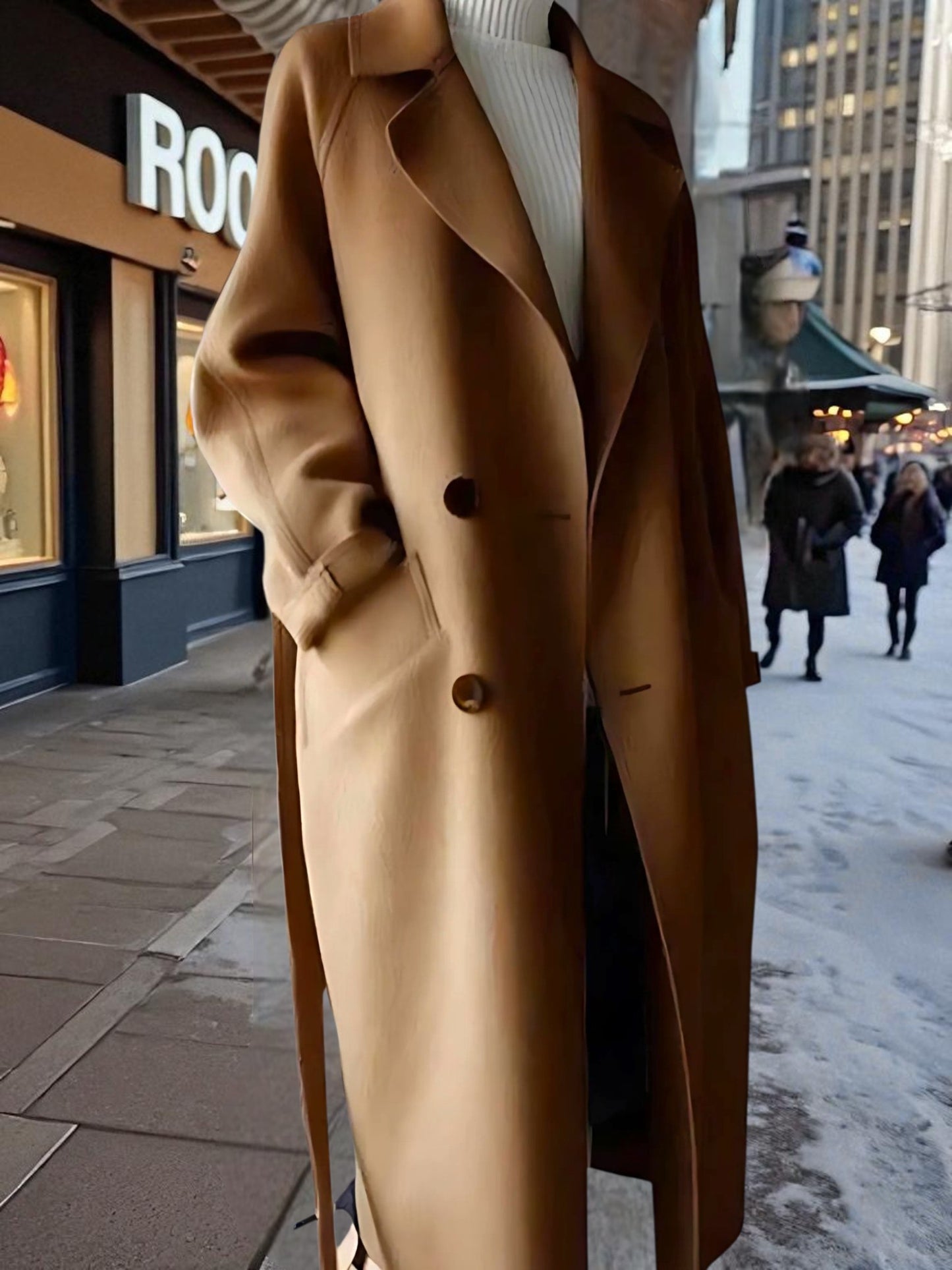 Trench Coat | Button Closure | Brown