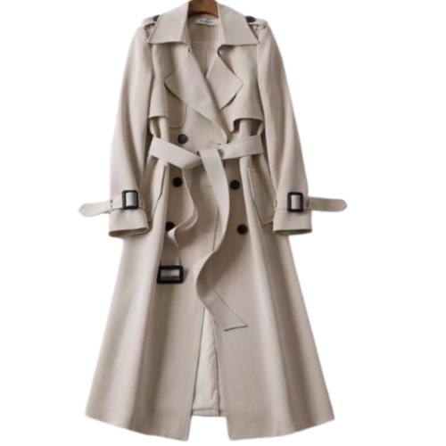 Trench Coat for Women | Double-Breasted Design | Beige