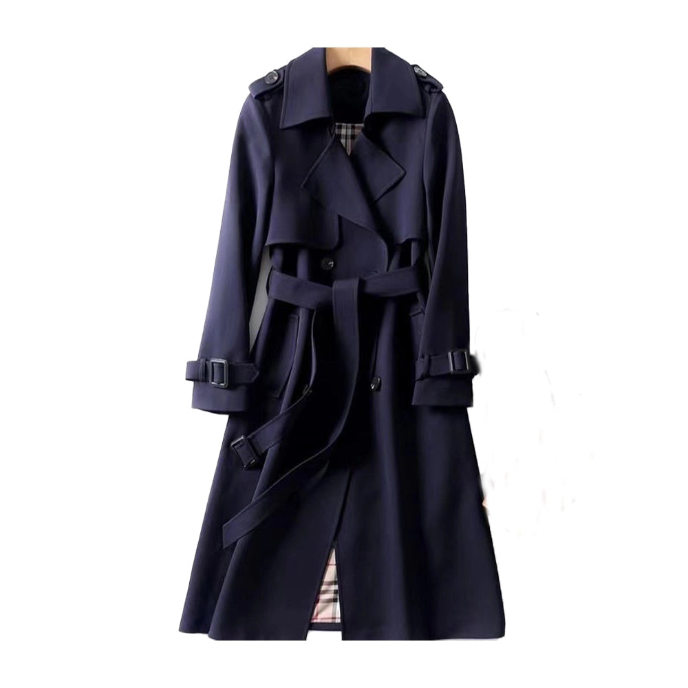 Trench Coat for Women | Double-Breasted | Navy Blue