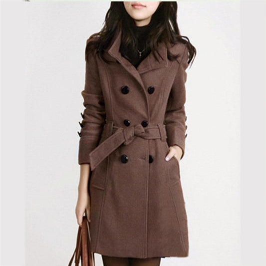 Trench Coat for Women, Knee-Length, Double-Breasted | Autumn Winter 0
