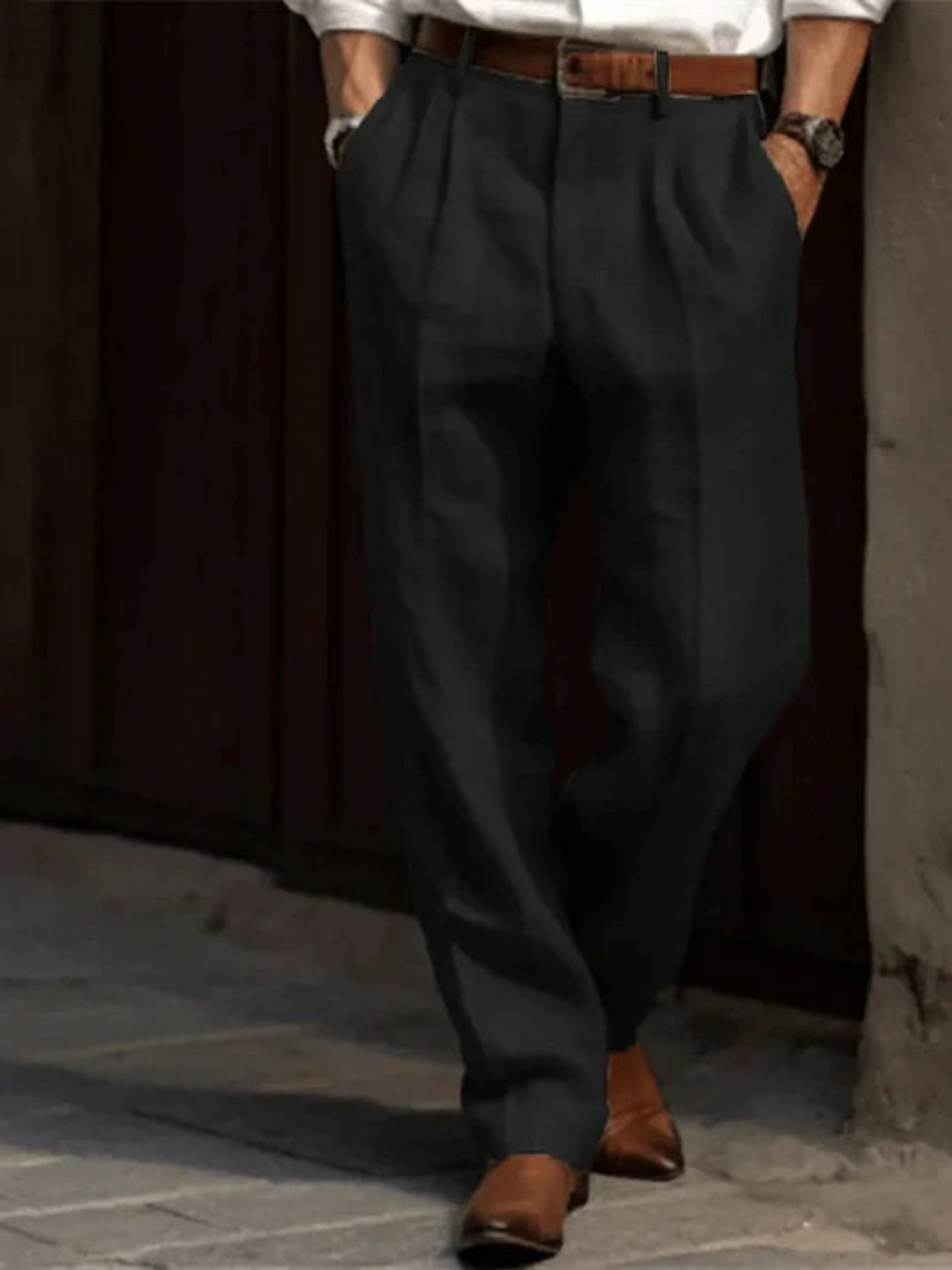 Trousers for Men Tailored Fit | Elegant Look | Black