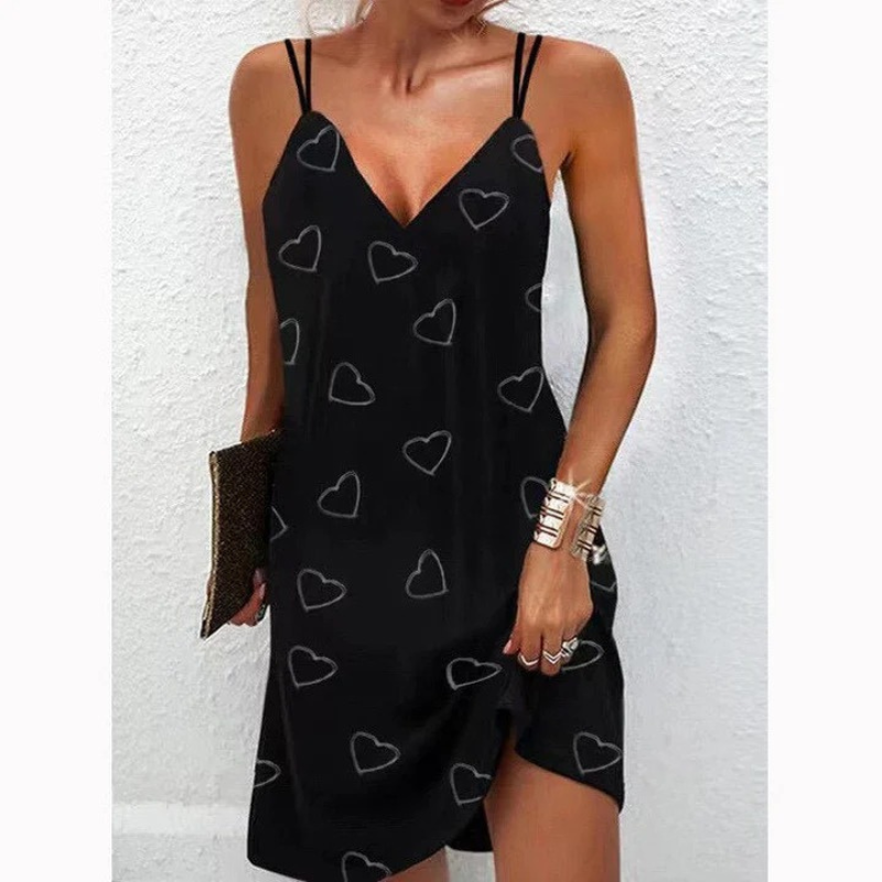 Women's Double Shoulder Slip Dress - Elegant & Comfortable Summer Midi Dress