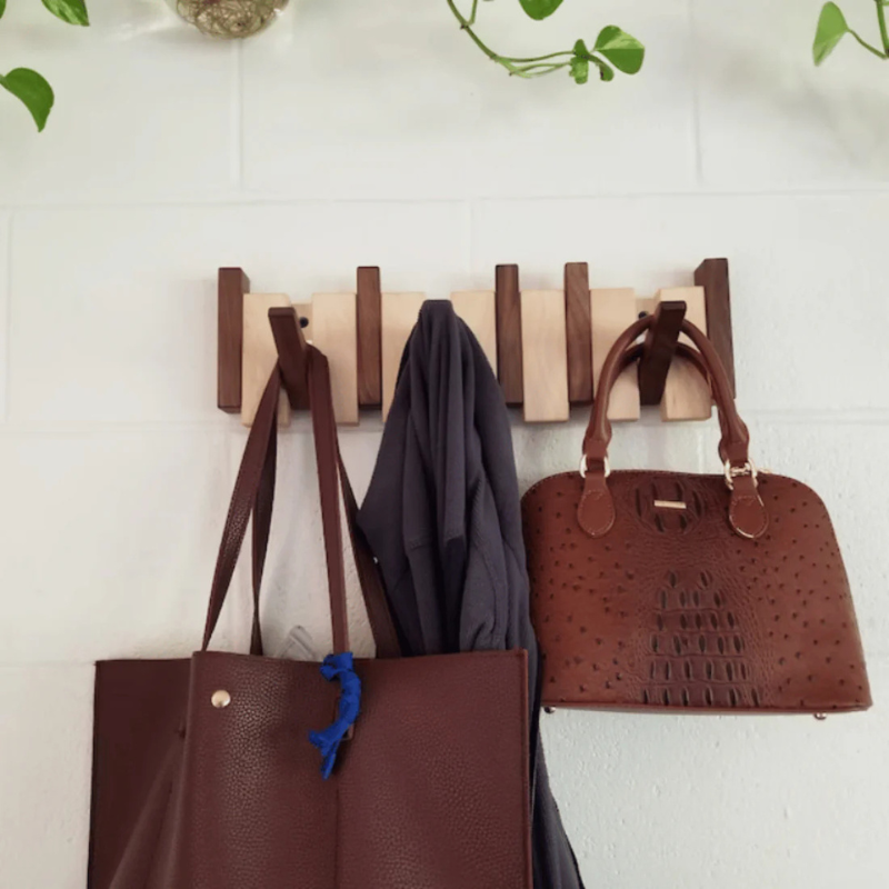 Wooden Piano Coat Rack – Elegant Wall-Mounted Hanger for Jackets & Accessories