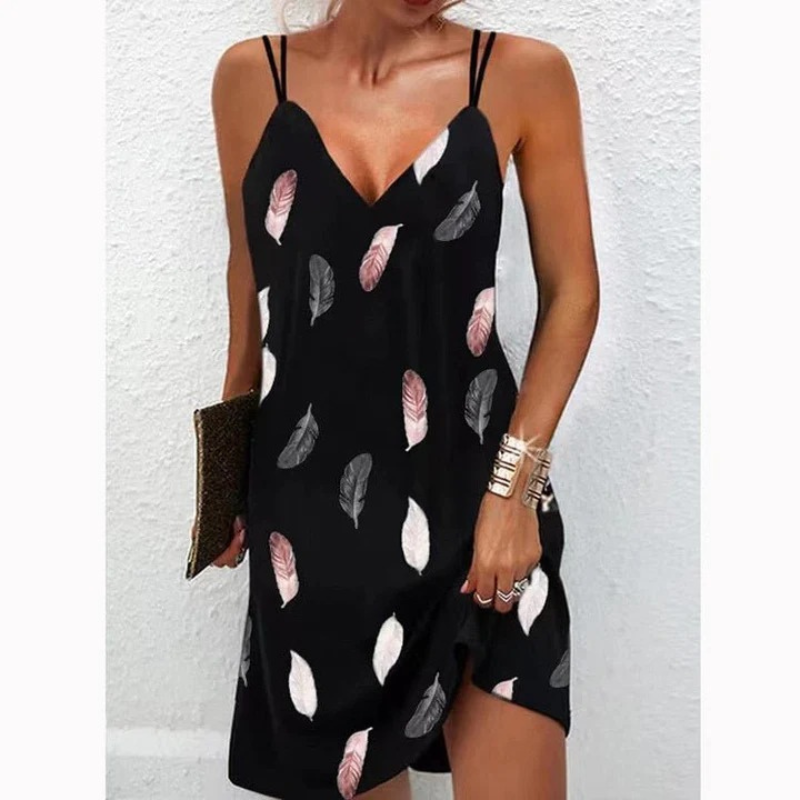 Women's Double Shoulder Slip Dress - Elegant & Comfortable Summer Midi Dress