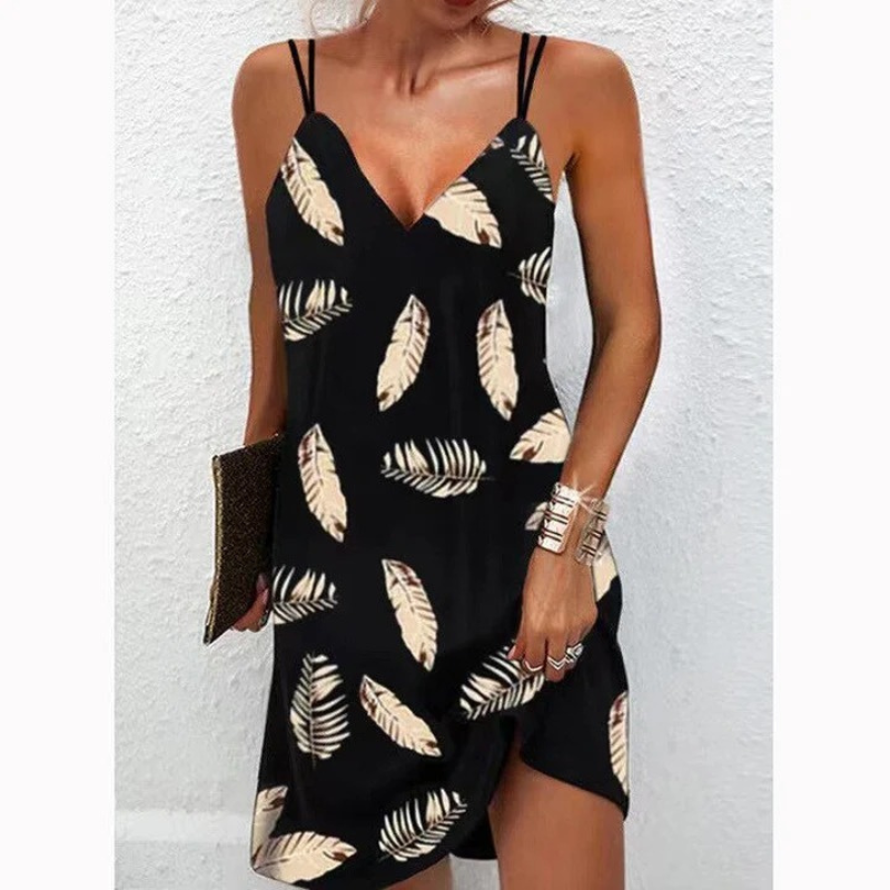 Women's Double Shoulder Slip Dress - Elegant & Comfortable Summer Midi Dress