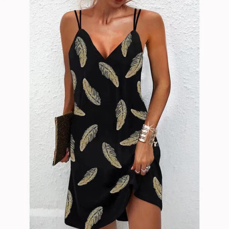 Women's Double Shoulder Slip Dress - Elegant & Comfortable Summer Midi Dress