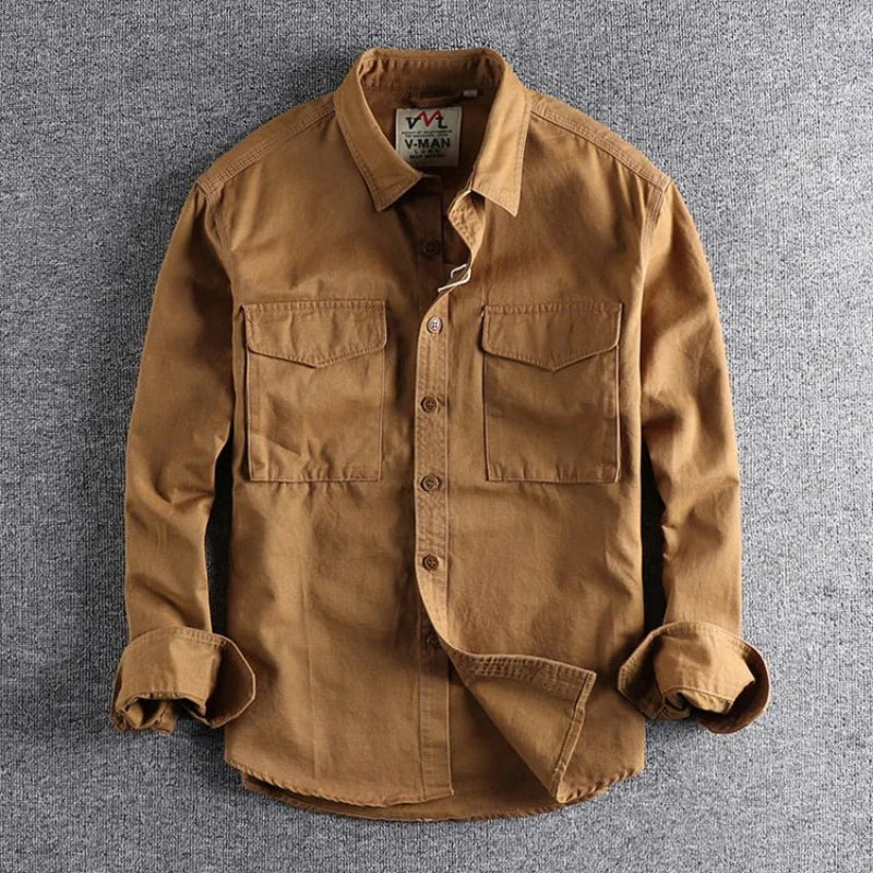Utility Long Sleeve Shirt for Men | Regular Fit | Khaki