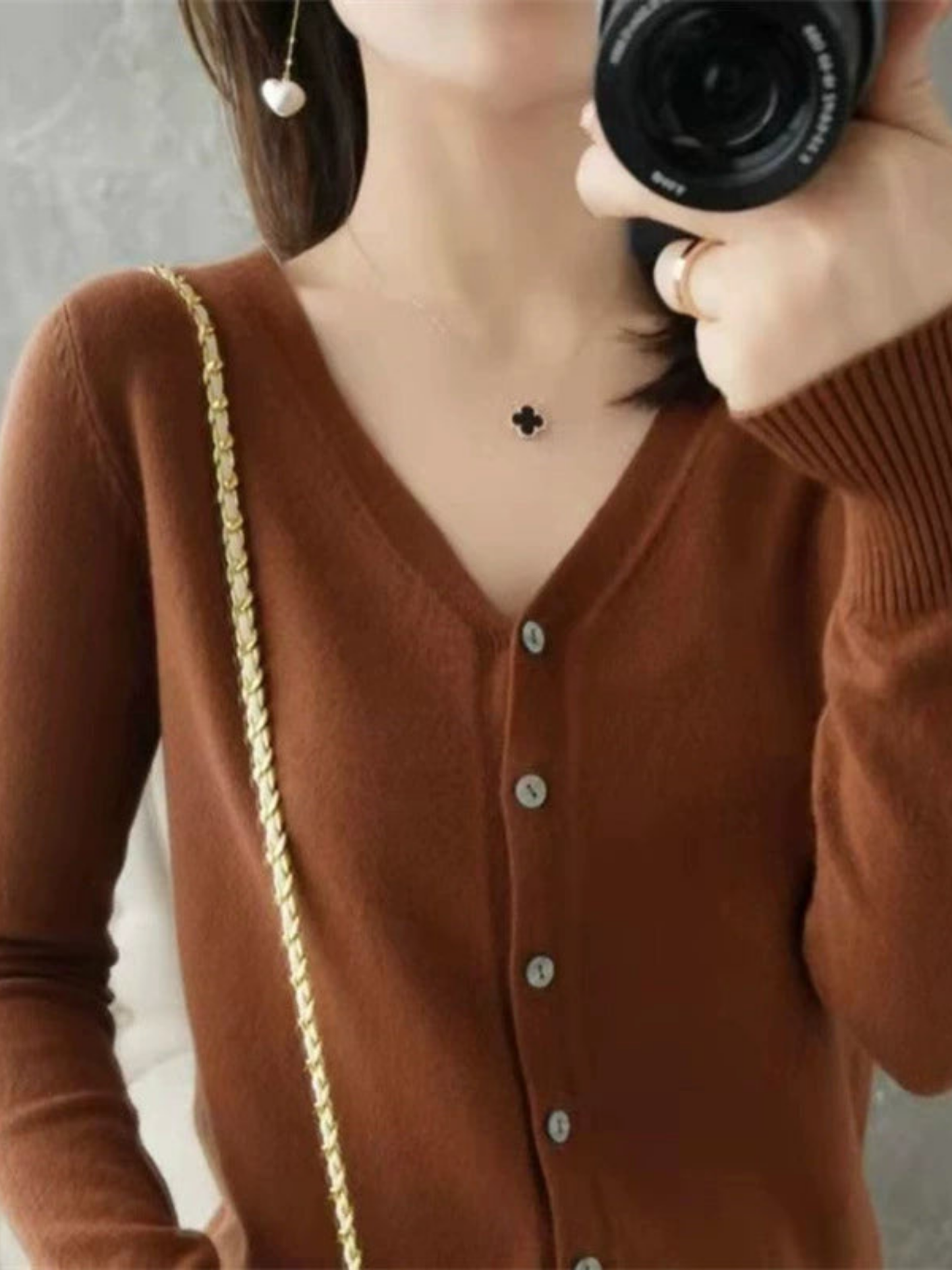 V-Neck Cardigan for Women | Relaxed Fit 4