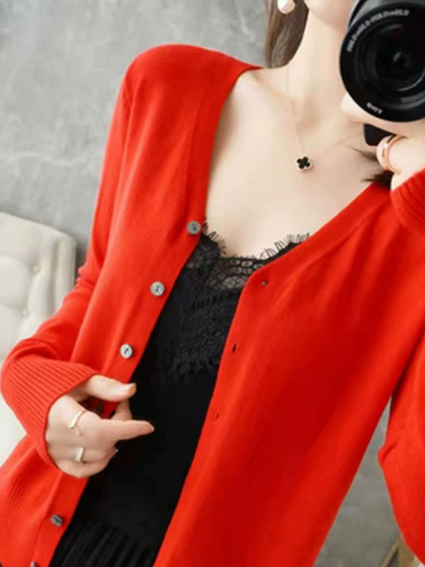 V-Neck Cardigan for Women | Relaxed Fit 7