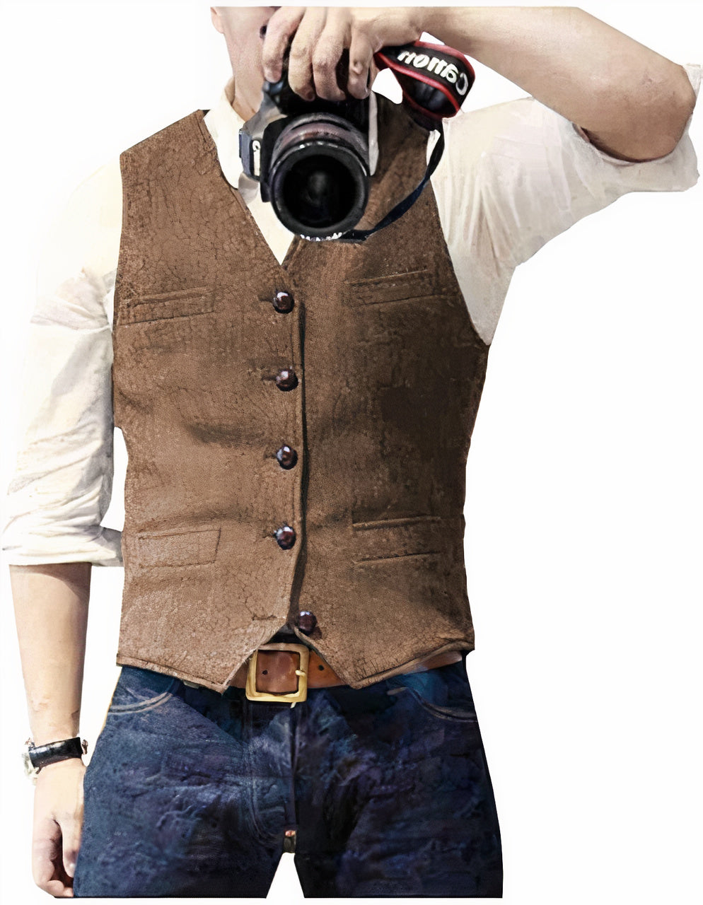 Vest for Men | Stylish, Lightweight | Regular Fit | Brown