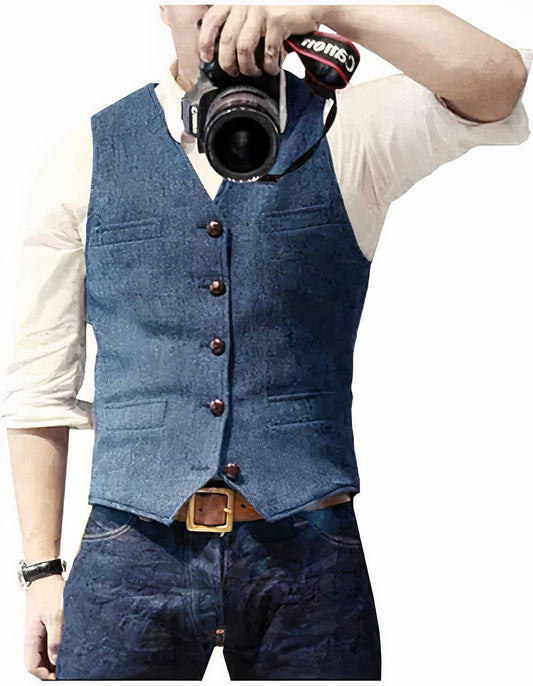 Vest for Men | Stylish, Lightweight | Regular Fit | Light Blue
