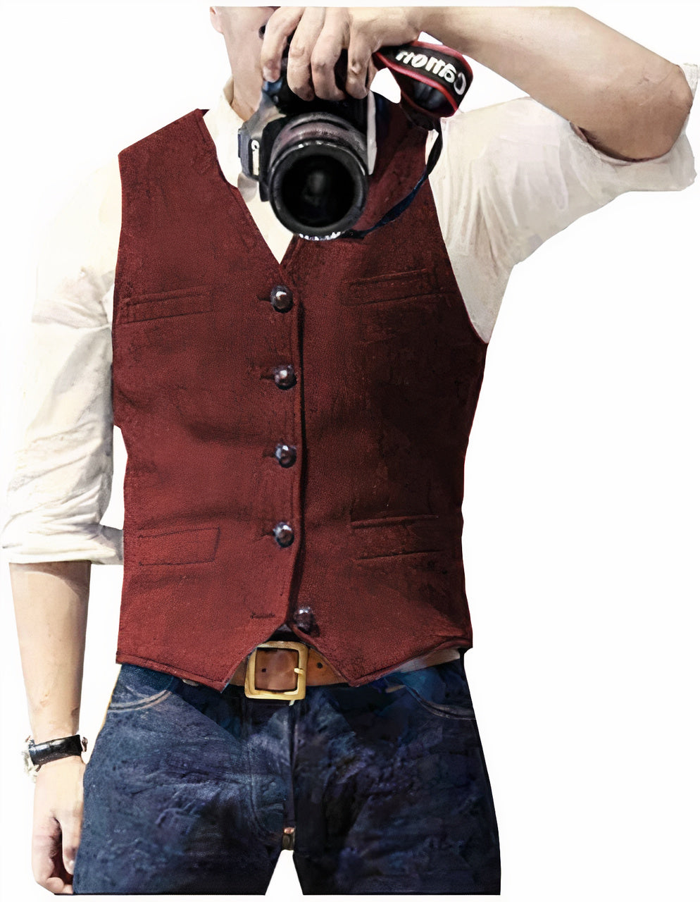Vest for Men | Stylish, Lightweight | Regular Fit | Red