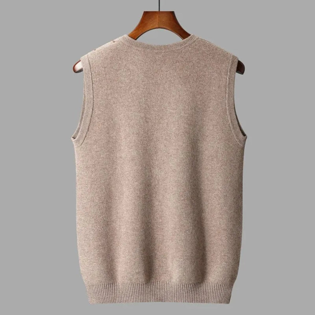 Vest for Men, Wool, Textured Detail | Regular Fit | Brown2