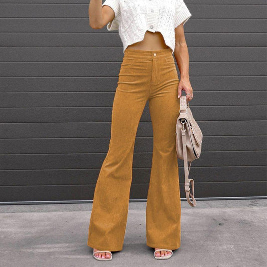 Vintage Corduroy Trousers for Women | High Waisted | Khaki