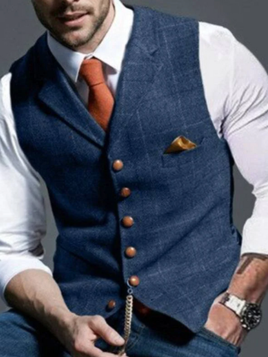 Vintage Waistcoat for Men | Timeless Design | Blue