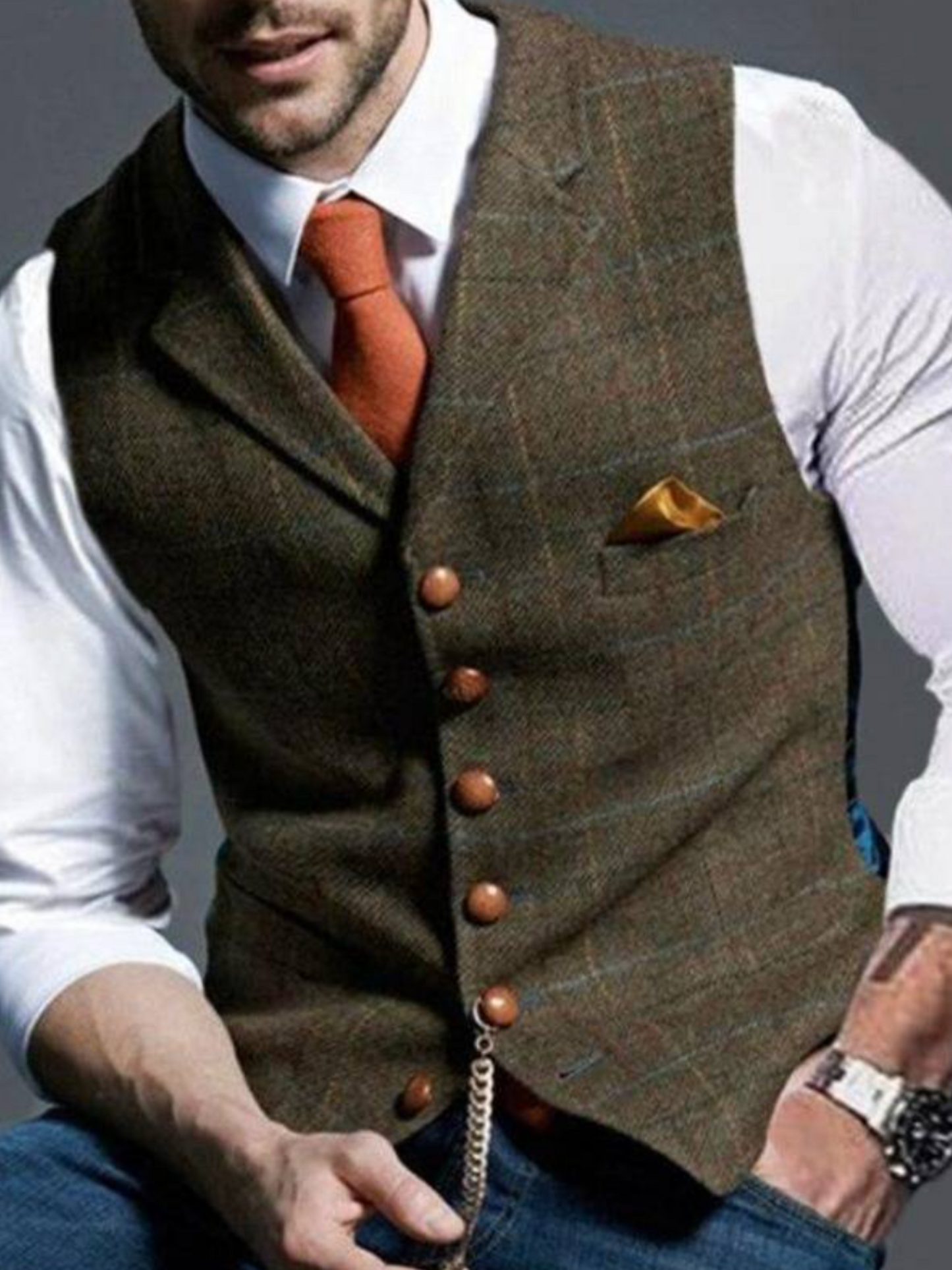 Vintage Waistcoat for Men | Timeless Design | Brown