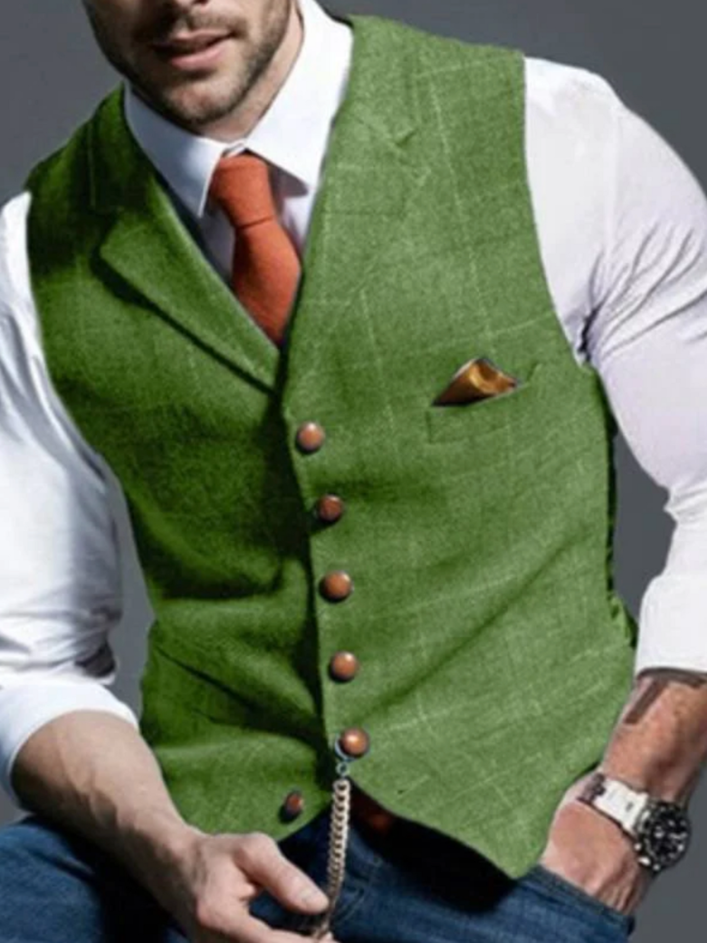 Vintage Waistcoat for Men | Timeless Design | Green