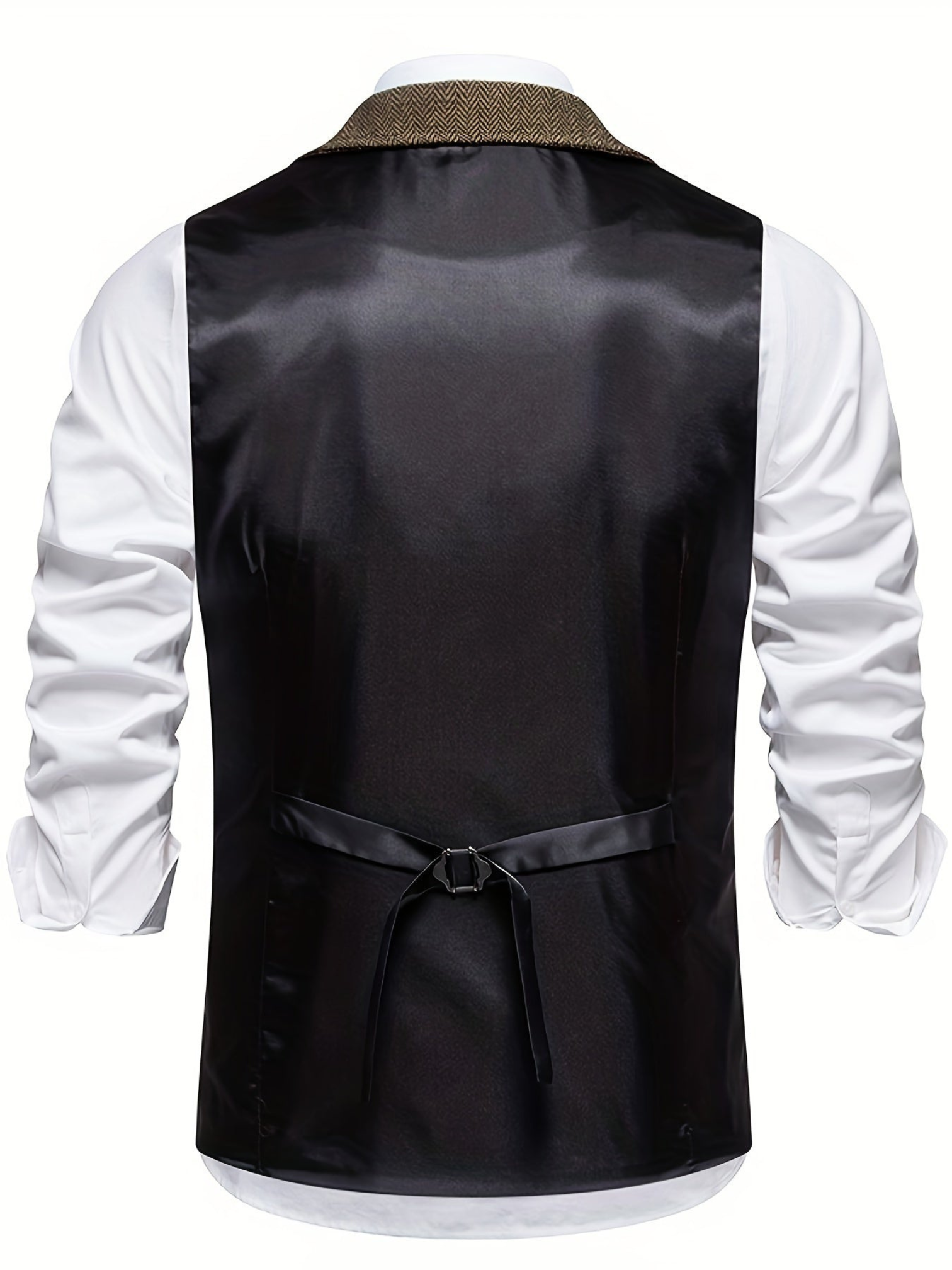 Waistcoat for Men, Herringbone Pattern | Tailored Fit | Coffee1