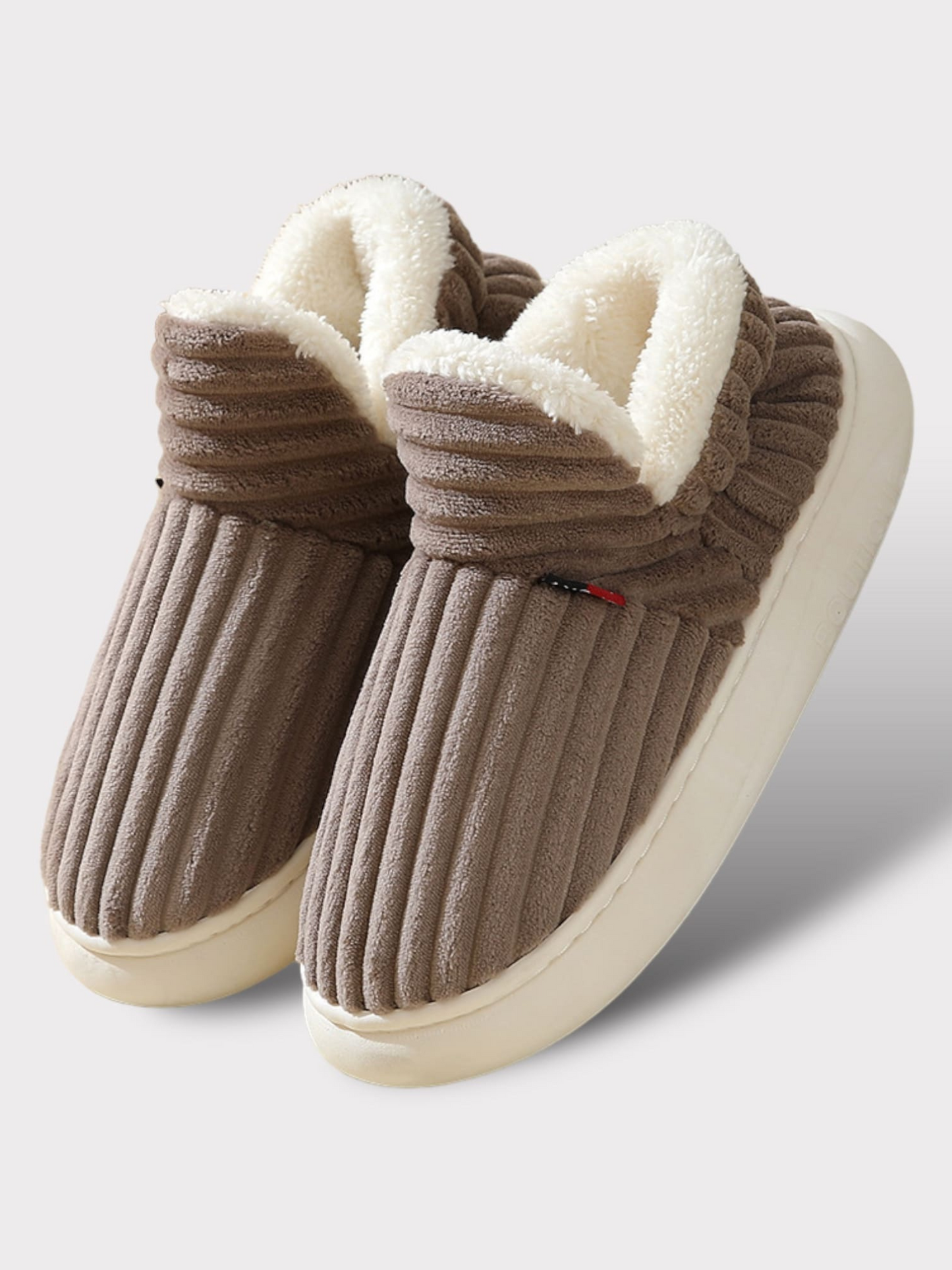 Warm Slippers for Women | Non-Slip Thick Sole | Brown