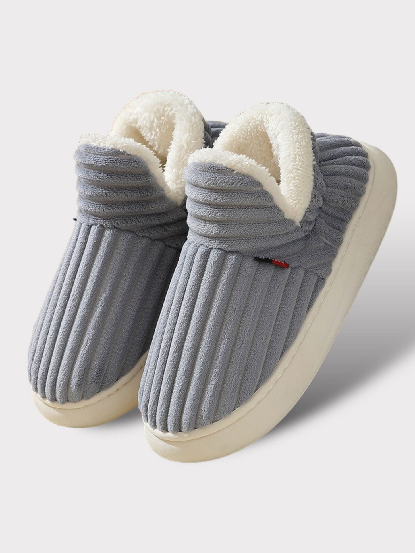 Warm Slippers for Women | Non-Slip Thick Sole | Gray