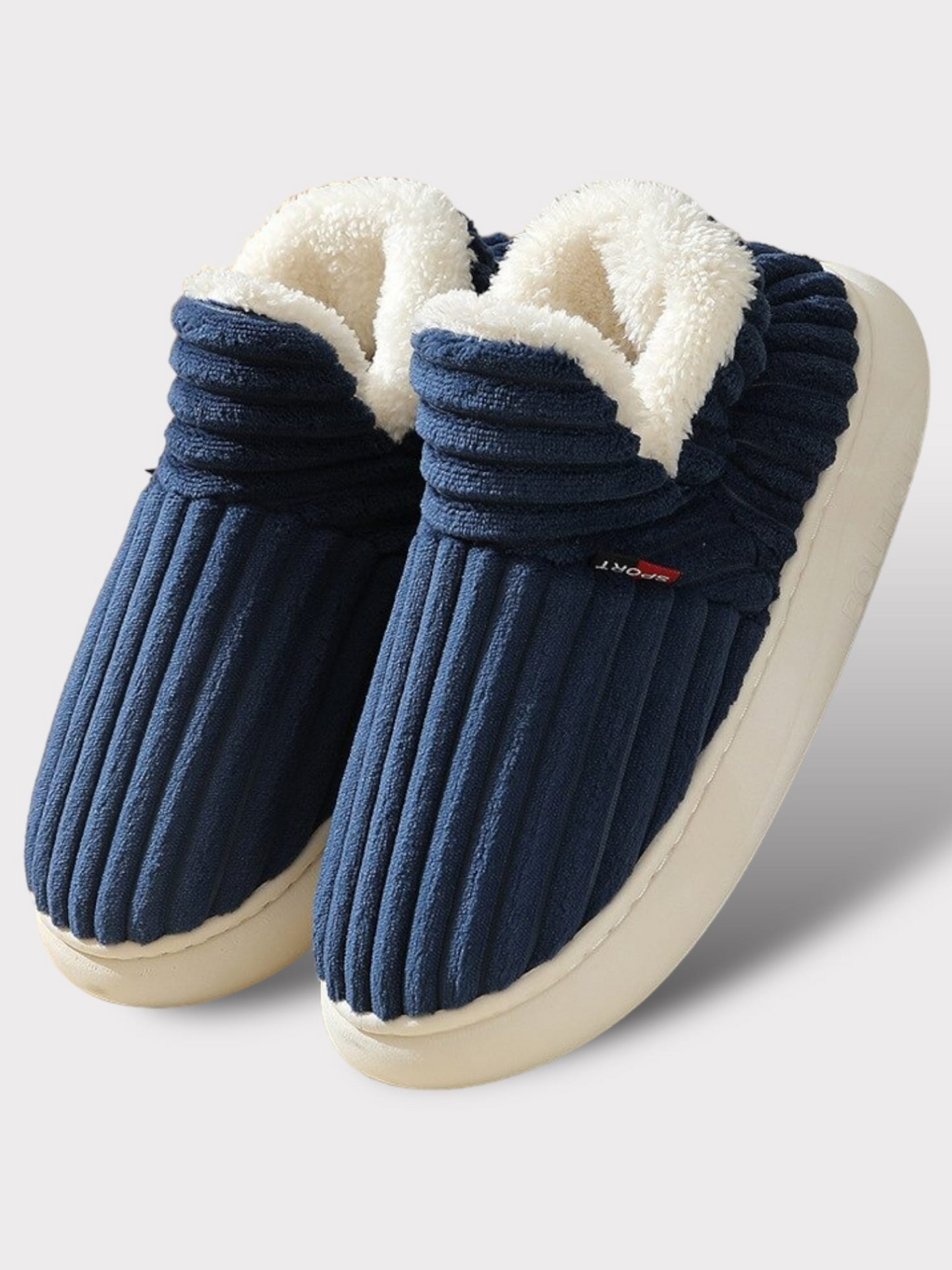 Warm Slippers for Women | Non-Slip Thick Sole | Navy Blue