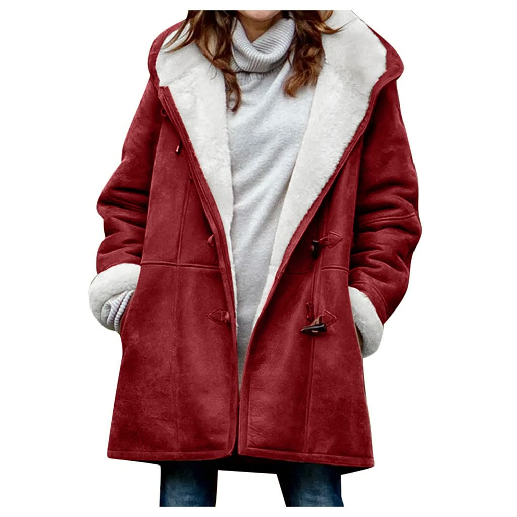 Water-Repellent Rain Jacket for Women | Insulated | Red