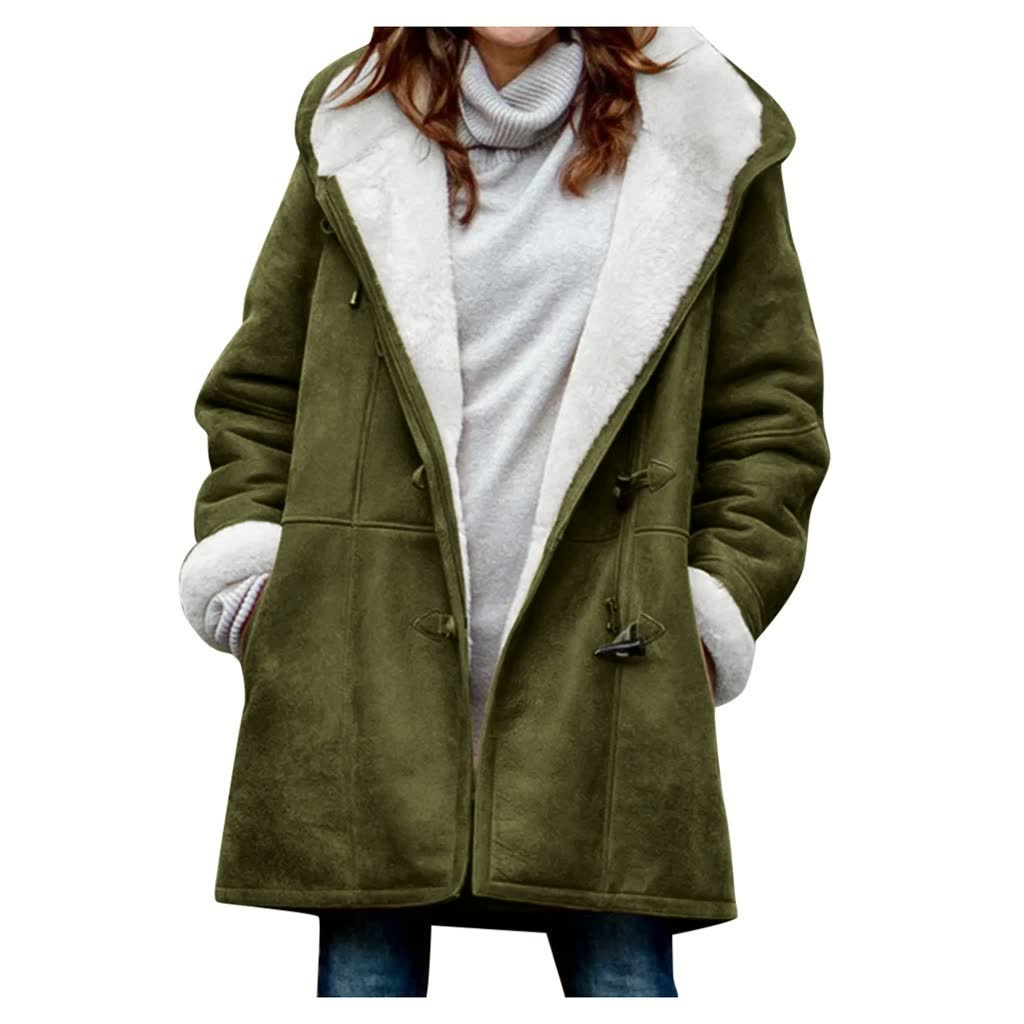 Water-Repellent Rain Jacket for Women | Insulated | army green