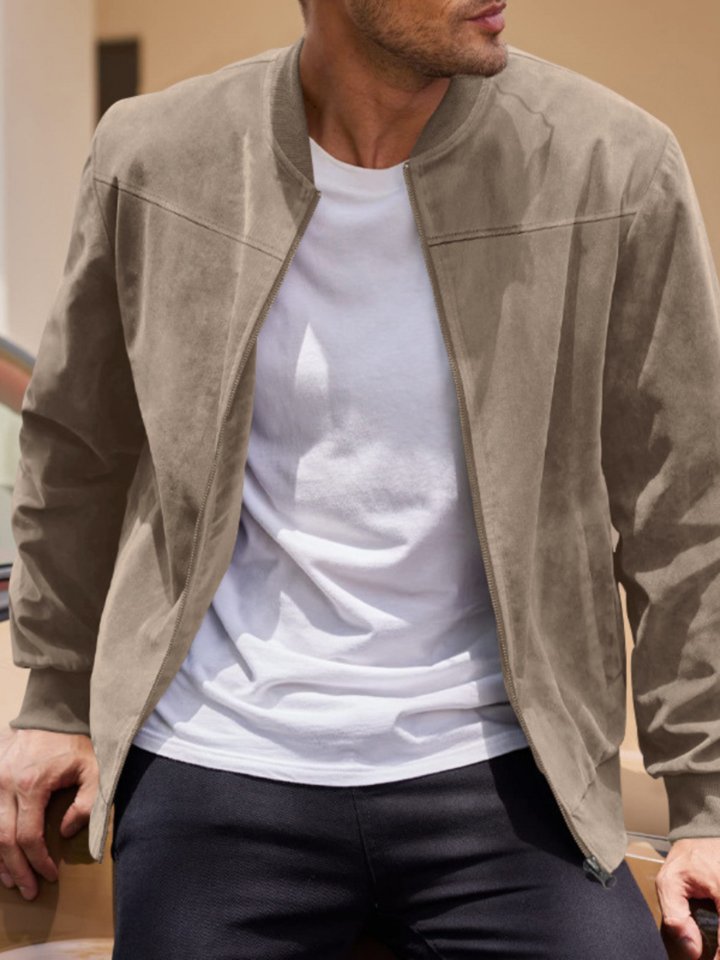Water-Resistant Transition Jacket for Men | Lightweight | Khaki