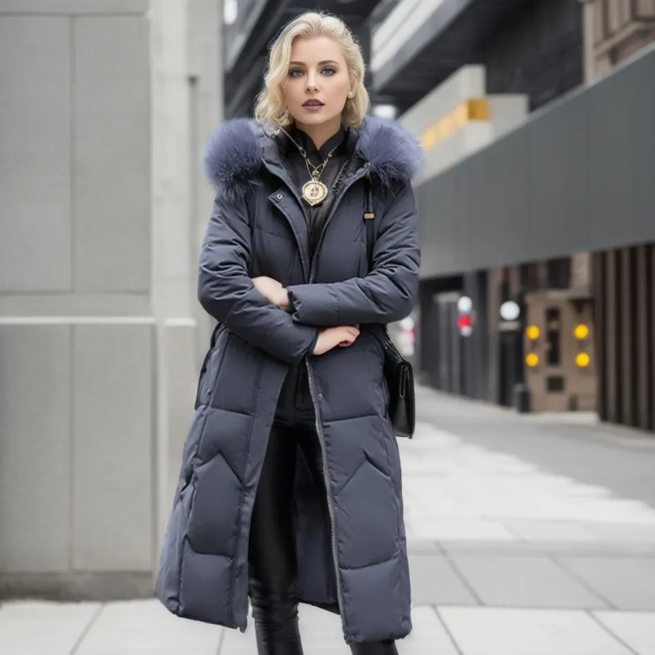 Water-Resistant Winter Coats for Women | Extended Length | Gray