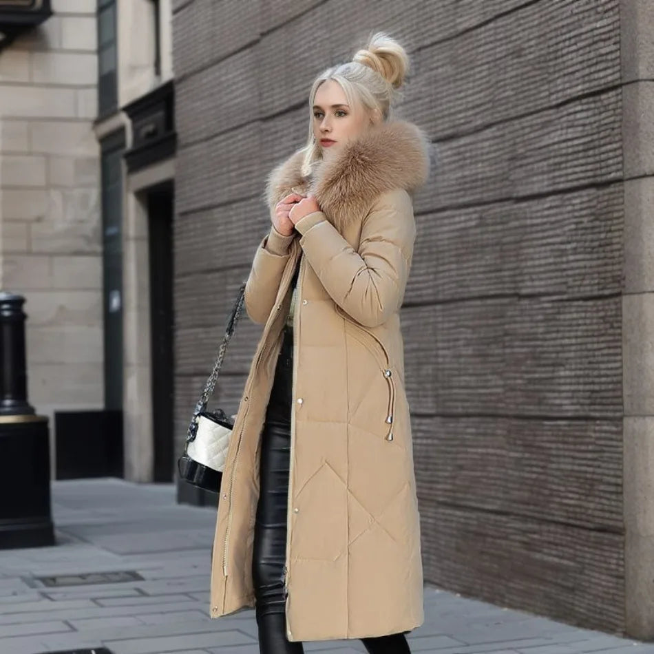 Water-Resistant Winter Coats for Women | Extended Length | Khaki
