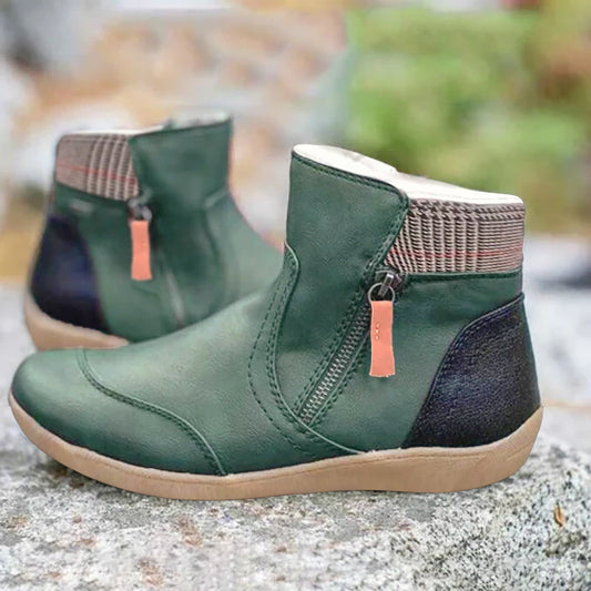 Waterproof Boots for Women | Double Zipper | Green
