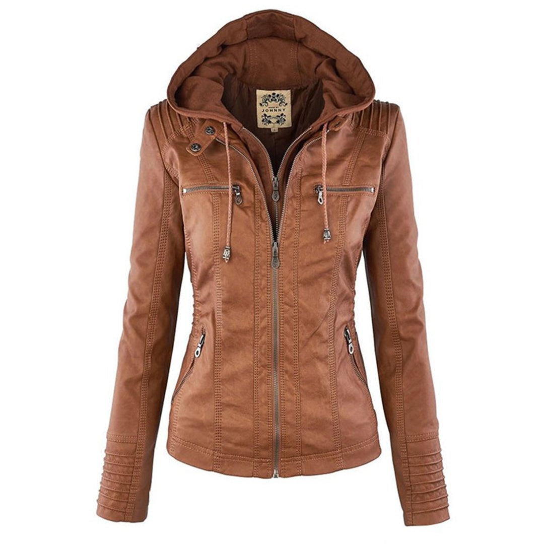 Waterproof Hooded Jacket for Women | Weather-Resistant | Brown