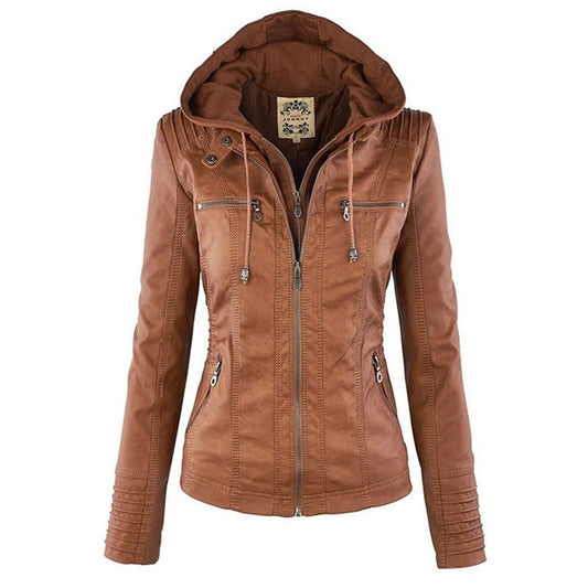 Waterproof Hooded Jacket for Women | Weather-Resistant | Brown