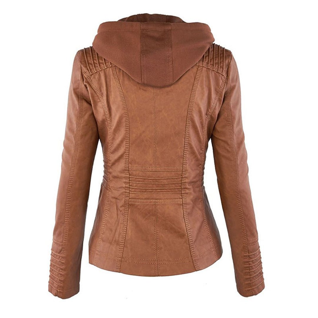 Waterproof Hooded Jacket for Women | Weather-Resistant | Brown2