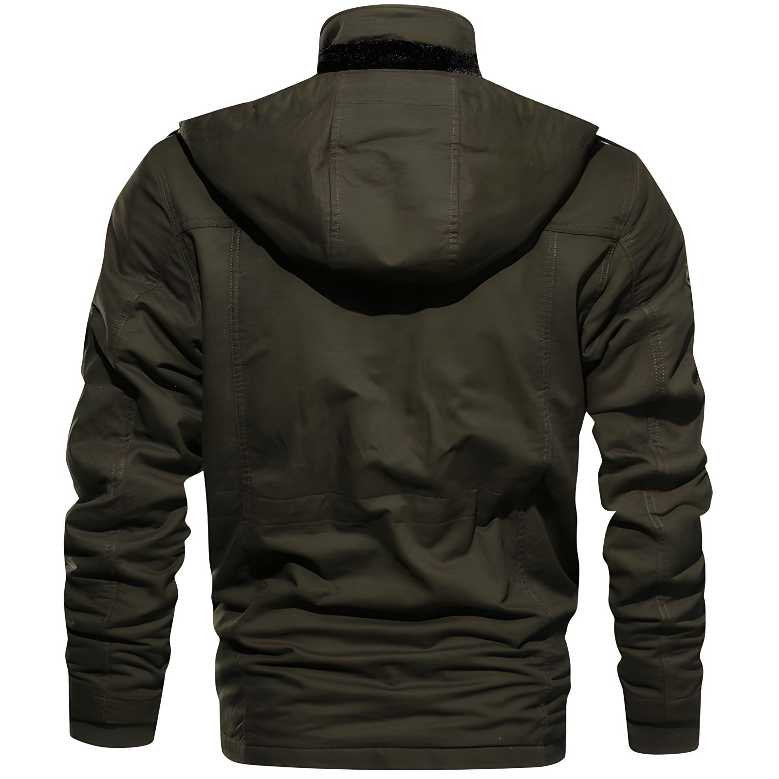 Waterproof Jacket for Men | Hooded, Fleece-Lined | Dark Green2