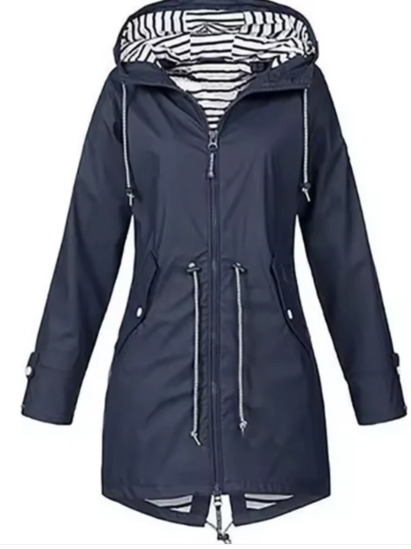 Waterproof Jacket for Women | Hooded, Feminine Fit | Navy Blue