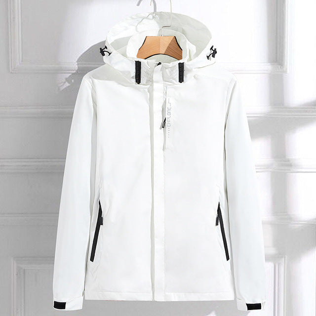 Waterproof Rain Jacket for Women | Adjustable Fit | white