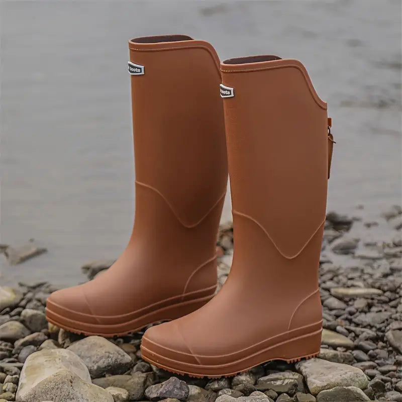 Waterproof Rubber Boots for Women | Lightweight | Brown