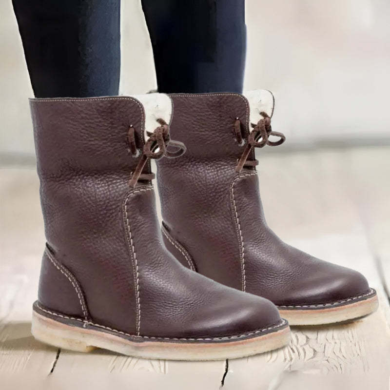 Waterproof Winter Boots for Women  | Warm Wool Lining | Dark Brown