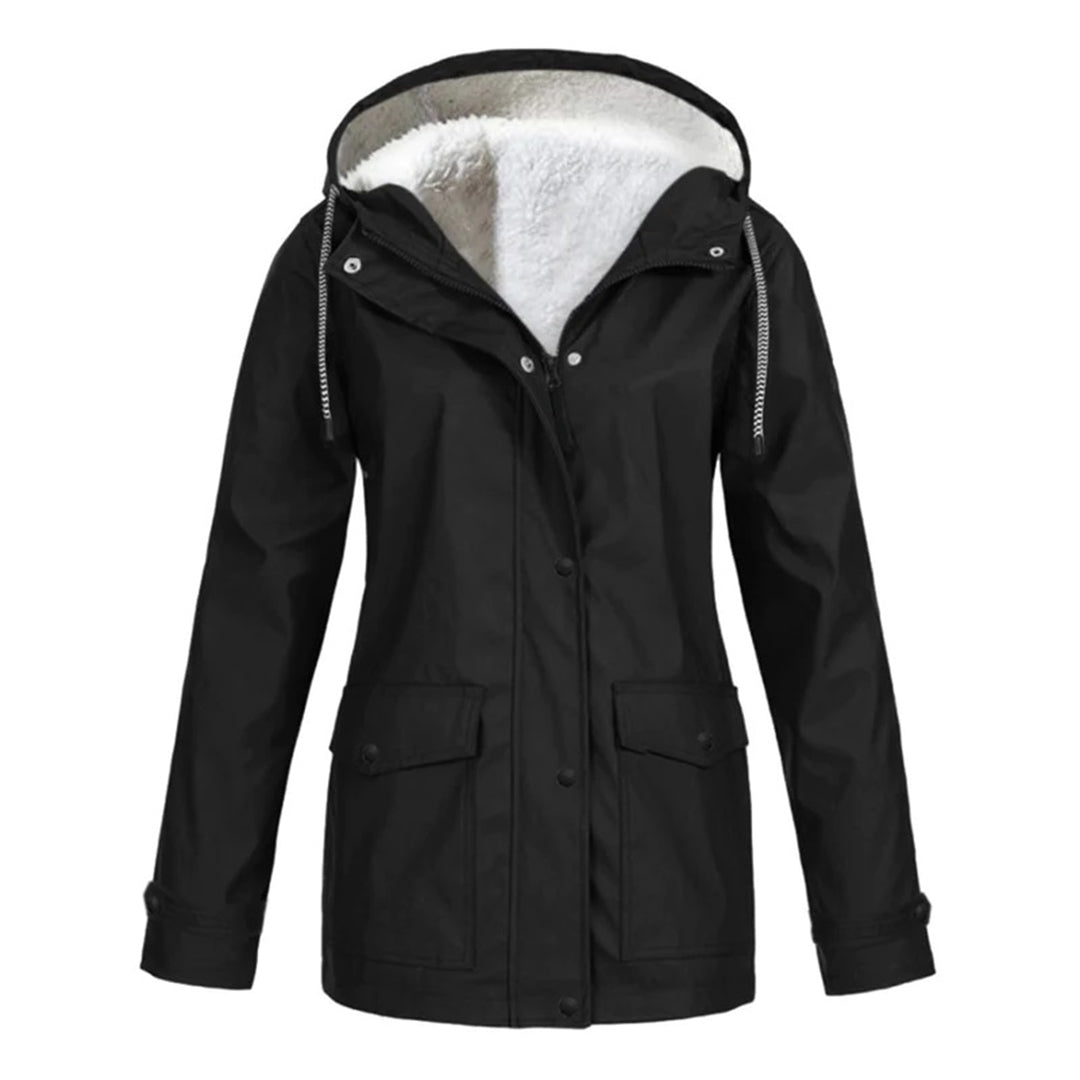 Waterproof Wool Coat for Women | Mid-Length | Black